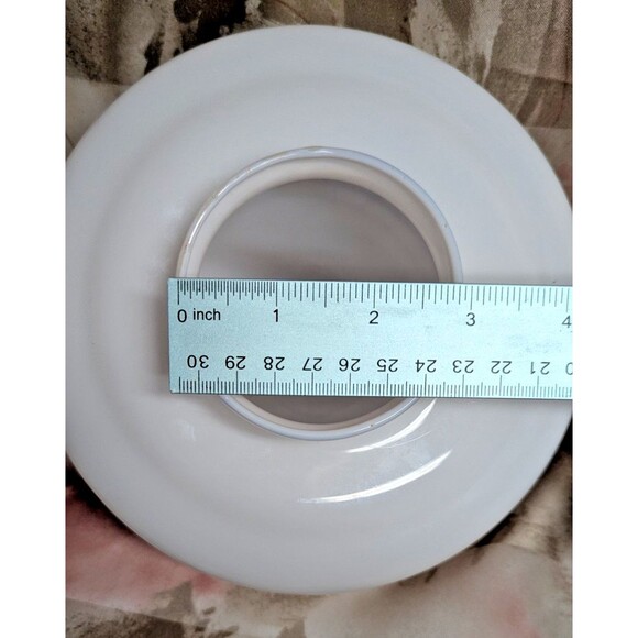 Vintage White Milk Glass 3" Fitter Ceiling Light Fixture Shade Burgandy Roses - Picture 6 of 9